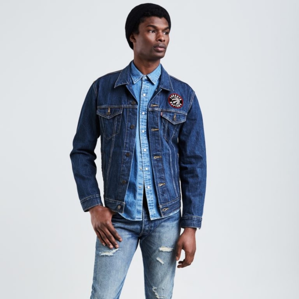 LEVI'S Toronto Raptors Denim Jacket NBA Collection Large Limited Edition